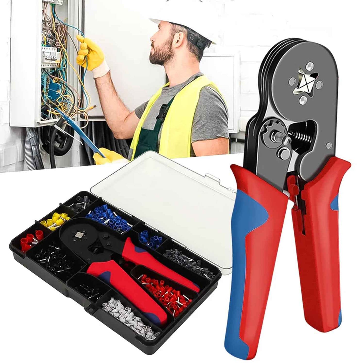 Approx 1200 Piece Ferrule Crimping Tool Kit Set