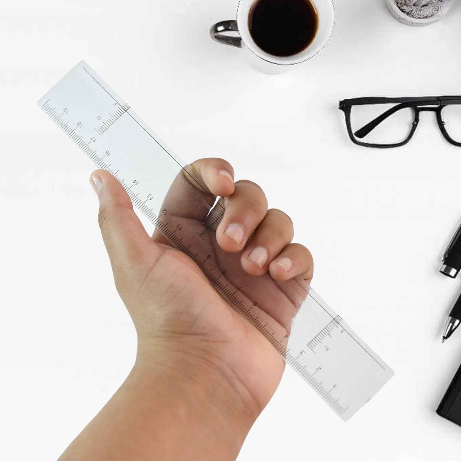 20 Cm Transparent Plastic Ruler (1 Pc)