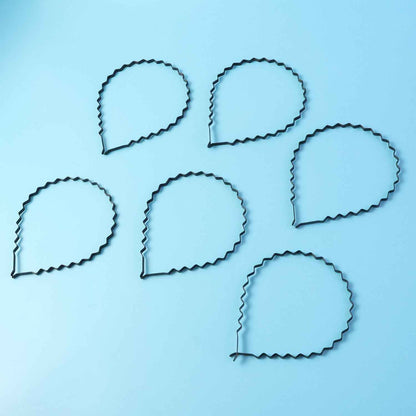 Premium Metal Zigzag Hair Bands For Men  Women (6 Pc)