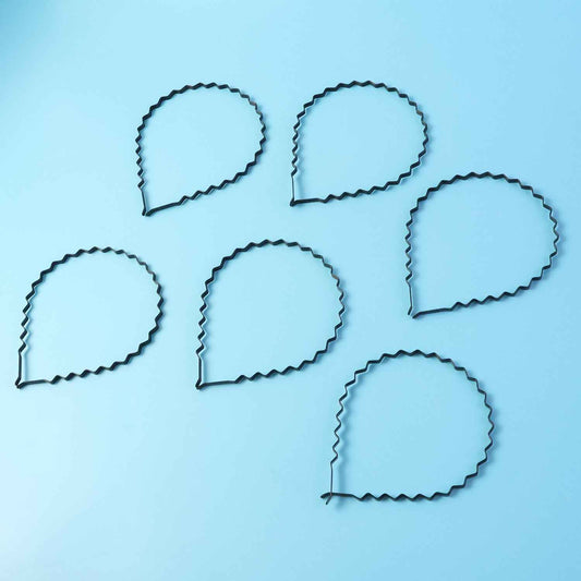 Premium Metal Zigzag Hair Bands For Men  Women (6 Pc)