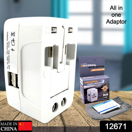 12671 All-in-one Universal Worldwide Travelling Ac Adaptor Plug (Au  Uk  Us  Eu) International Power Charger Electric Usb Power Plug Socket Adapter Converter (1 Pc) - Best Deals at BeSh Deals®