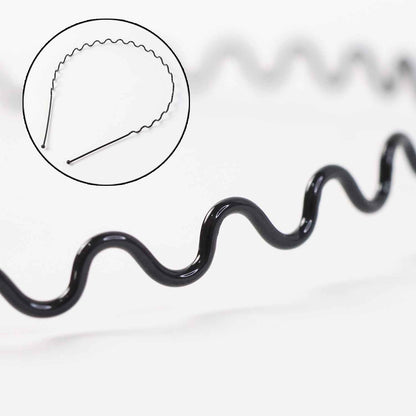 Premium Metal Wave Hair Bands For Men  Women (12 Pc)