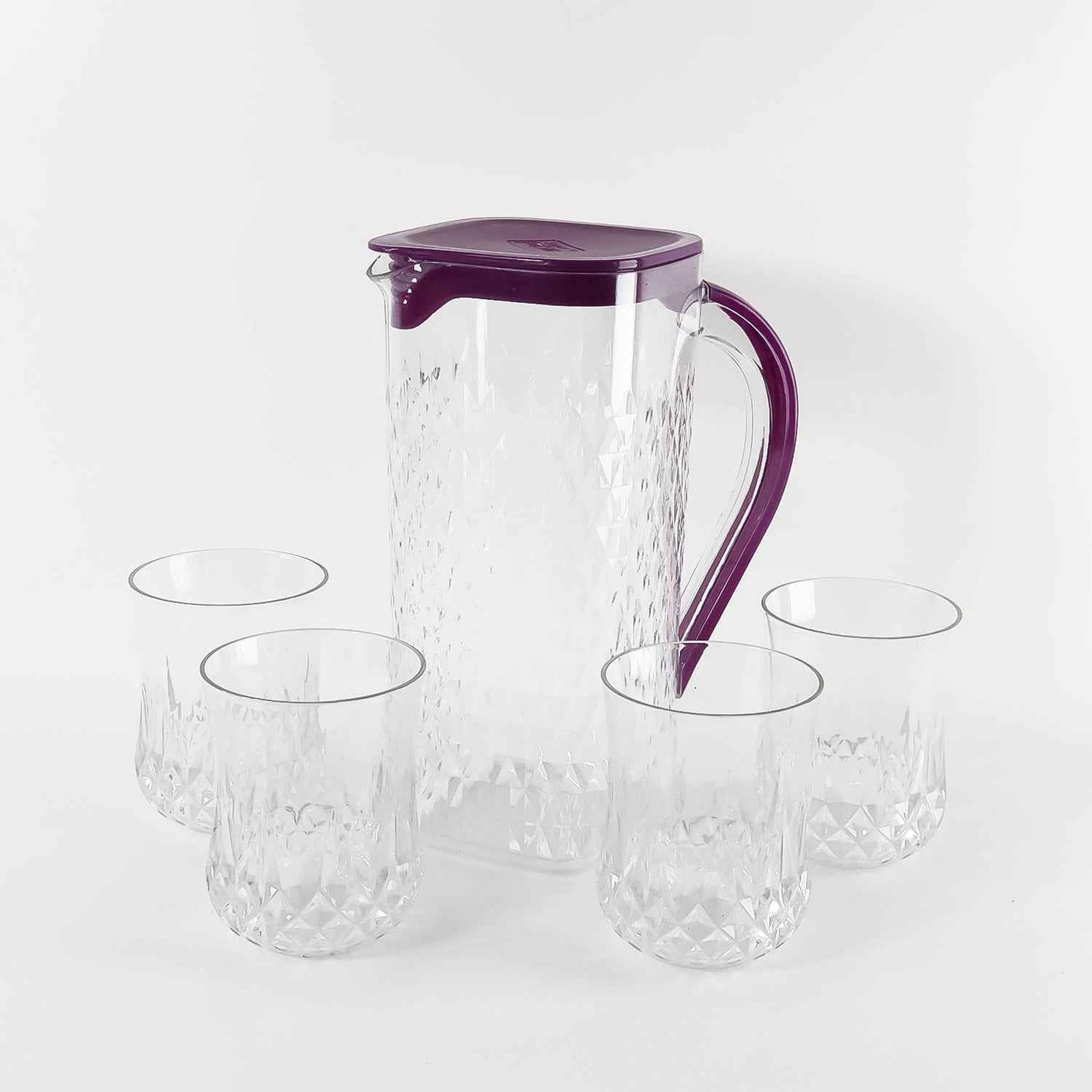 Supermom Roma Plastic Jug With Glasses Combo Set (5 Pc) - BeSh Deals®