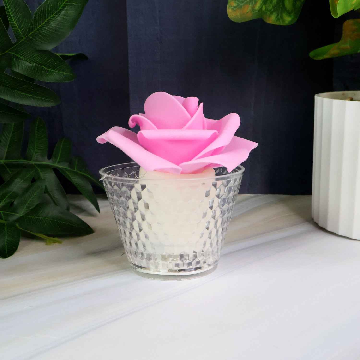Rose Shaped Decorative Flameless Led Candles (12 Pc)