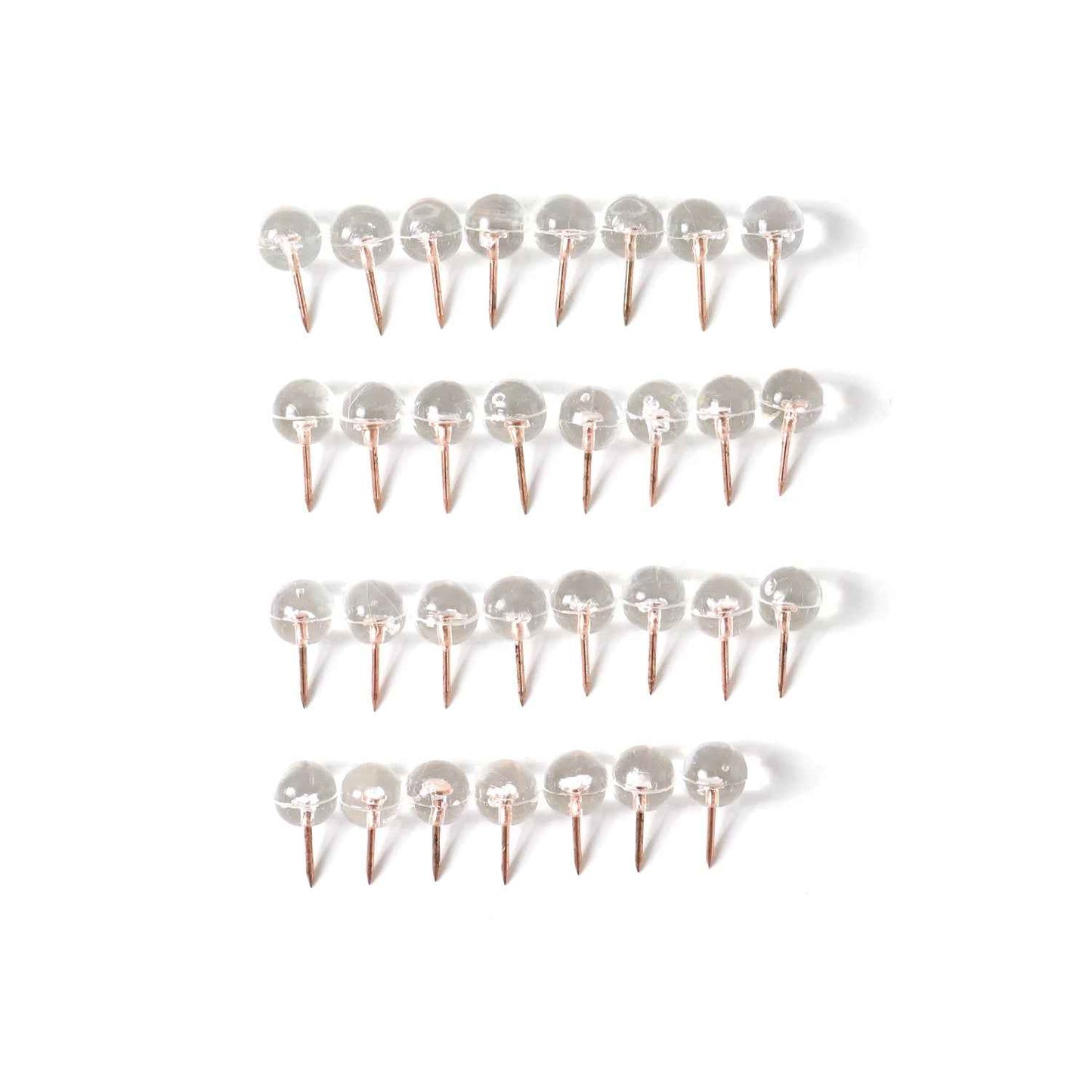Transparent Crystal Head Push Pins Set For Notice Board (30 Pc)