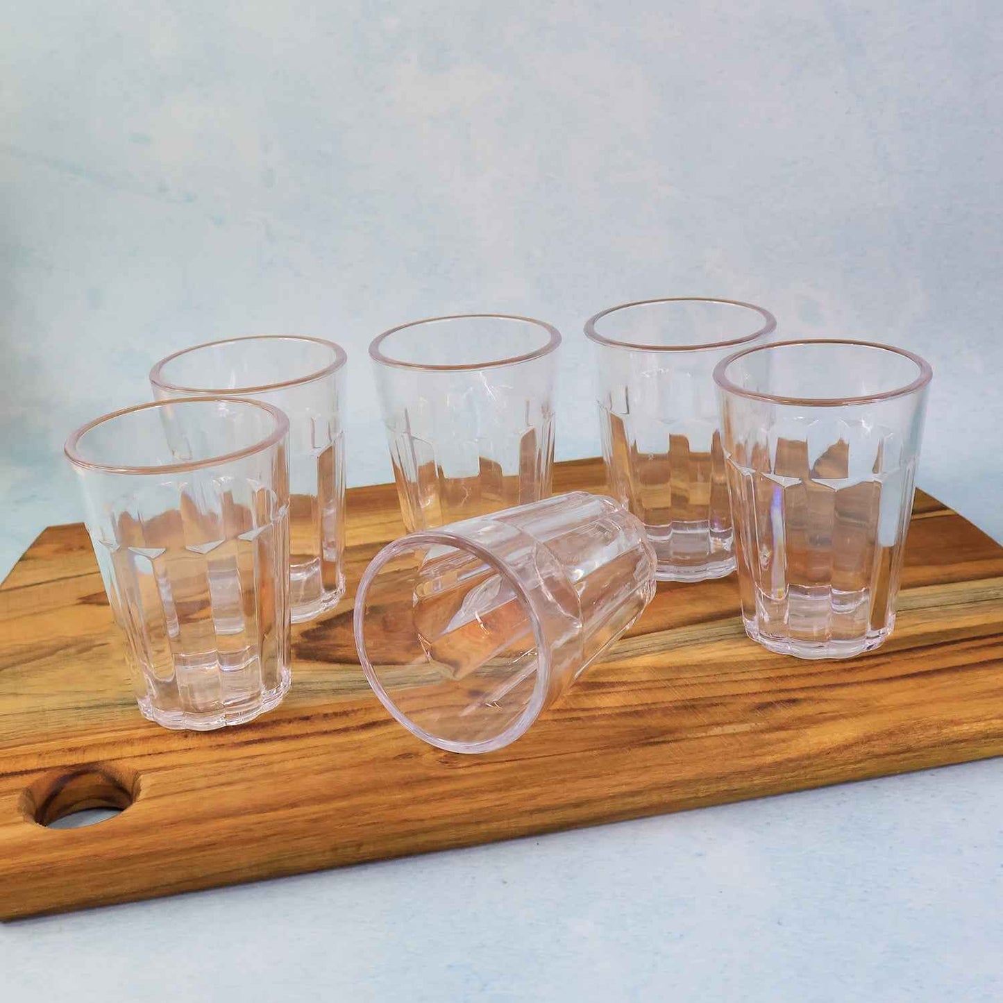 Supermom Plastic Chai Pyali Transparent Tea Glass Set (130ml  6 Pc)
