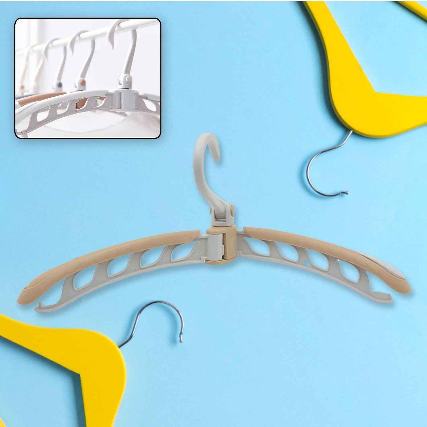0279 Portable Folding 360 Degree Rotating Clothes Hangers Travel Foldable  Adjustable Accessories Foldable Clothes Hangers Drying Rack For Travel (1 Pc)