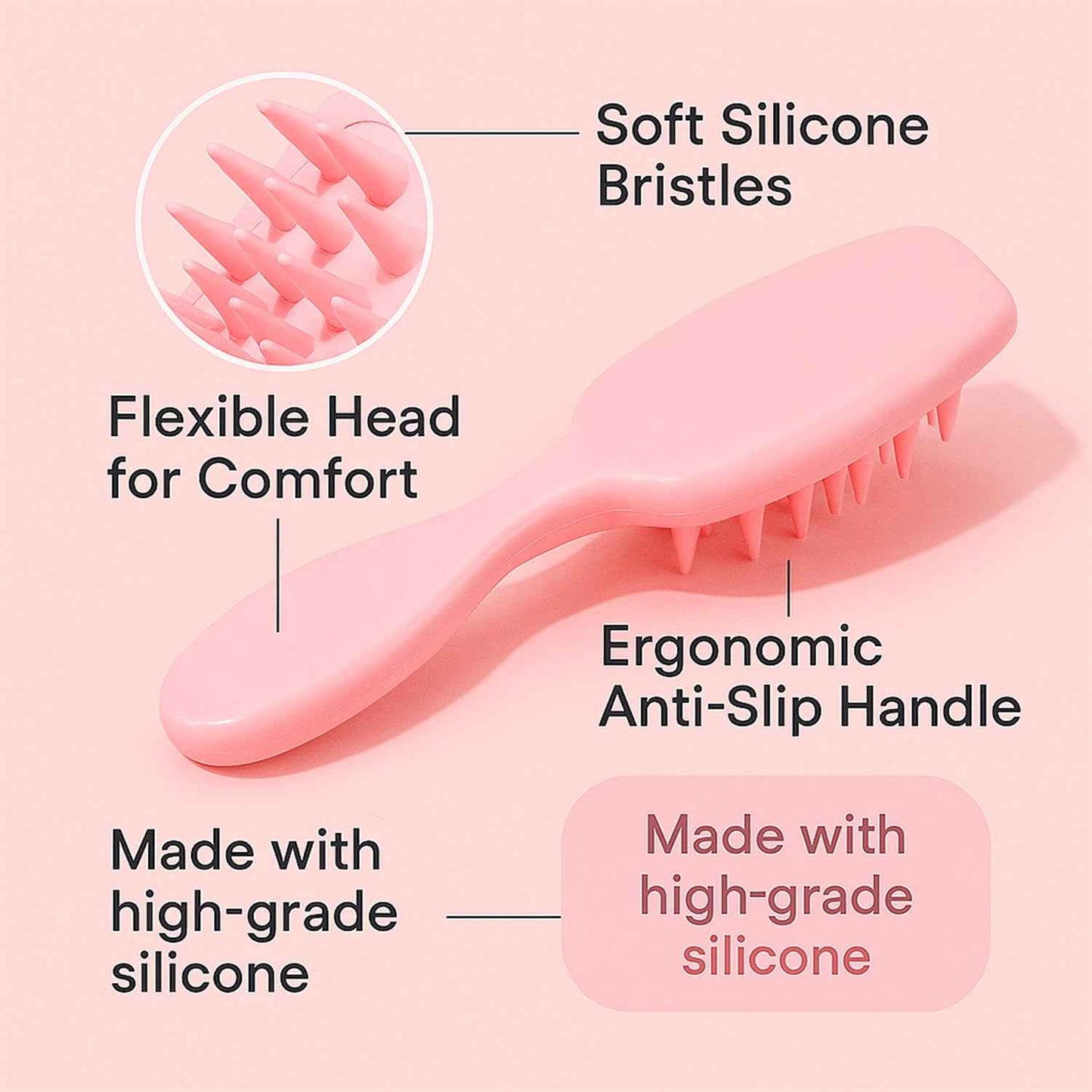 Multipurpose Silicone Scalp Massager Shampoo Brush (1 Pc) - BeSh Deals®