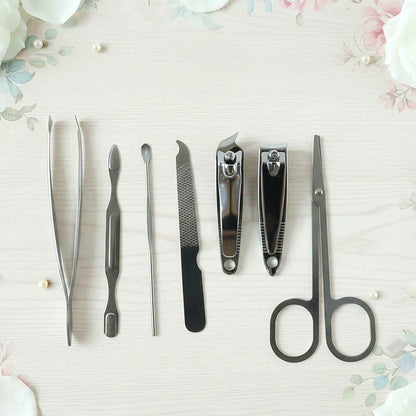 7 In 1 Stainless Steel Manicure Pedicure Grooming Kit