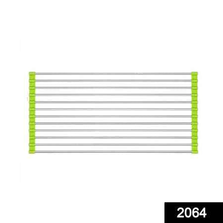 2064 Foldable Drain Rack Kitchen Sink Roll Up Dish Drying Rack Portable Dish Rack