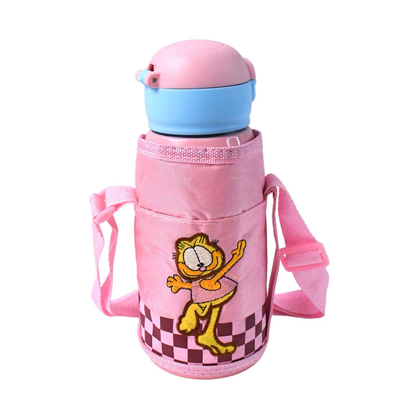 Thermos Steel Double Wall Vacuum Bottle With Cover  Strap 600ml Approx