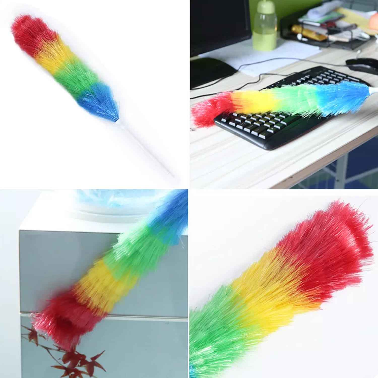 6321 Colorful Feather Duster  Microfiber Duster For Cleaning  Dusting Stick  Dusting Brush