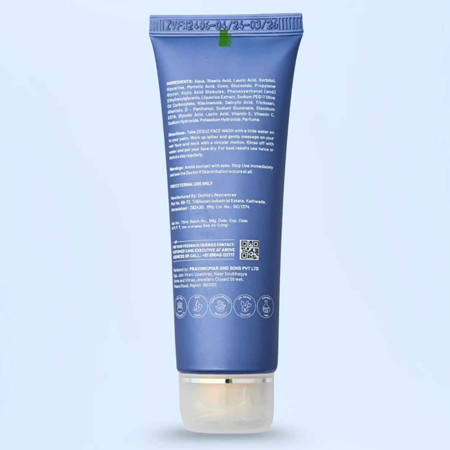 Zequz Vitamin C + E Brightening Face Wash - (1 Pc  70 Ml)