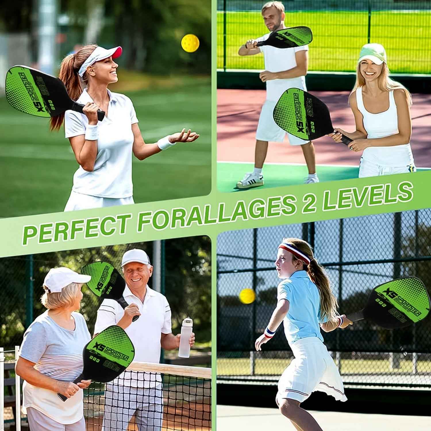 Professional Outdoor Pickleball Paddle And Ball (1 Set)