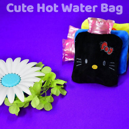 6513 Black Hello Kitty Small Hot Water Bag With Cover For Pain Relief Neck Shoulder Pain And Hand Feet Warmer Menstrual Cramps. - Best Deals at BeSh Deals®