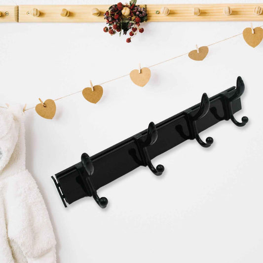 7570 Cloth Hanger Wall Door Hooks Rail For Hanging Clothes For Hanging Hook Rack Rail Extra Long Coat Hanger Wall Mount For Clothes Jacket Hats 6 Hook With Eco-friendly Liquid Adhesive Glue