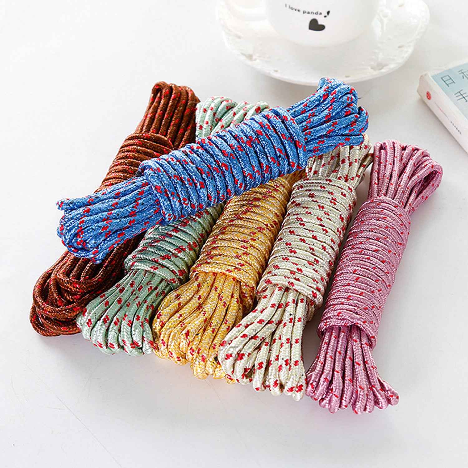 9059 10 Meter Heavy Duty Laundry Drying Clothesline Rope Portable Travel Nylon Cord Sturdy Clothes Line For Outdoor Camping Indoor Crafting Art Projects