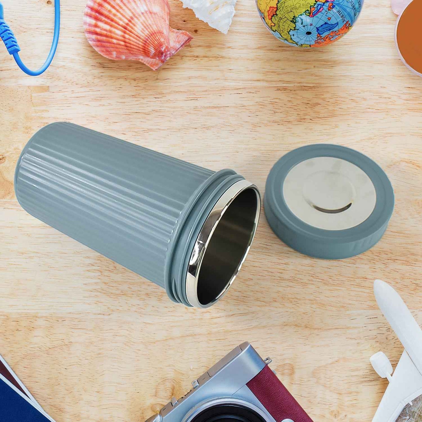 Apex Double Wall Inner Steel Travel Glass (500ml) Approx (1 Pc  Mix Color)