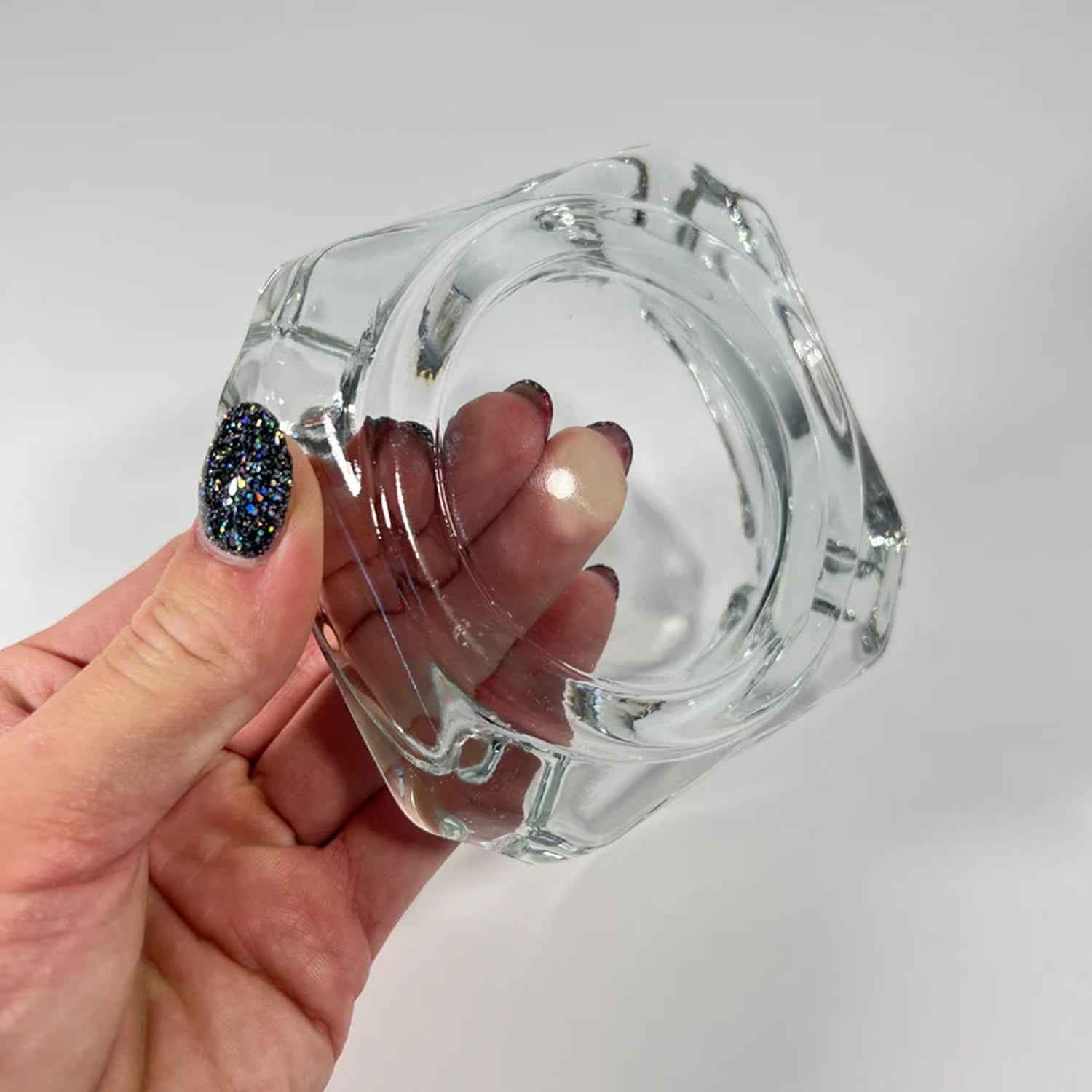 4064 Glass Brunswick Crystal Quality Cigar Cigarette Ashtray Round Tabletop For Home Office Indoor Outdoor Home Decor