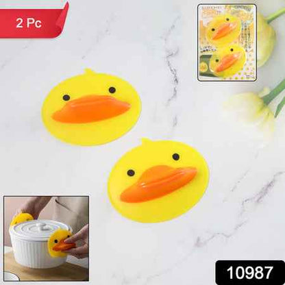 Cute Duck Shape Silicone Hot Pot Holder (2 Pc)