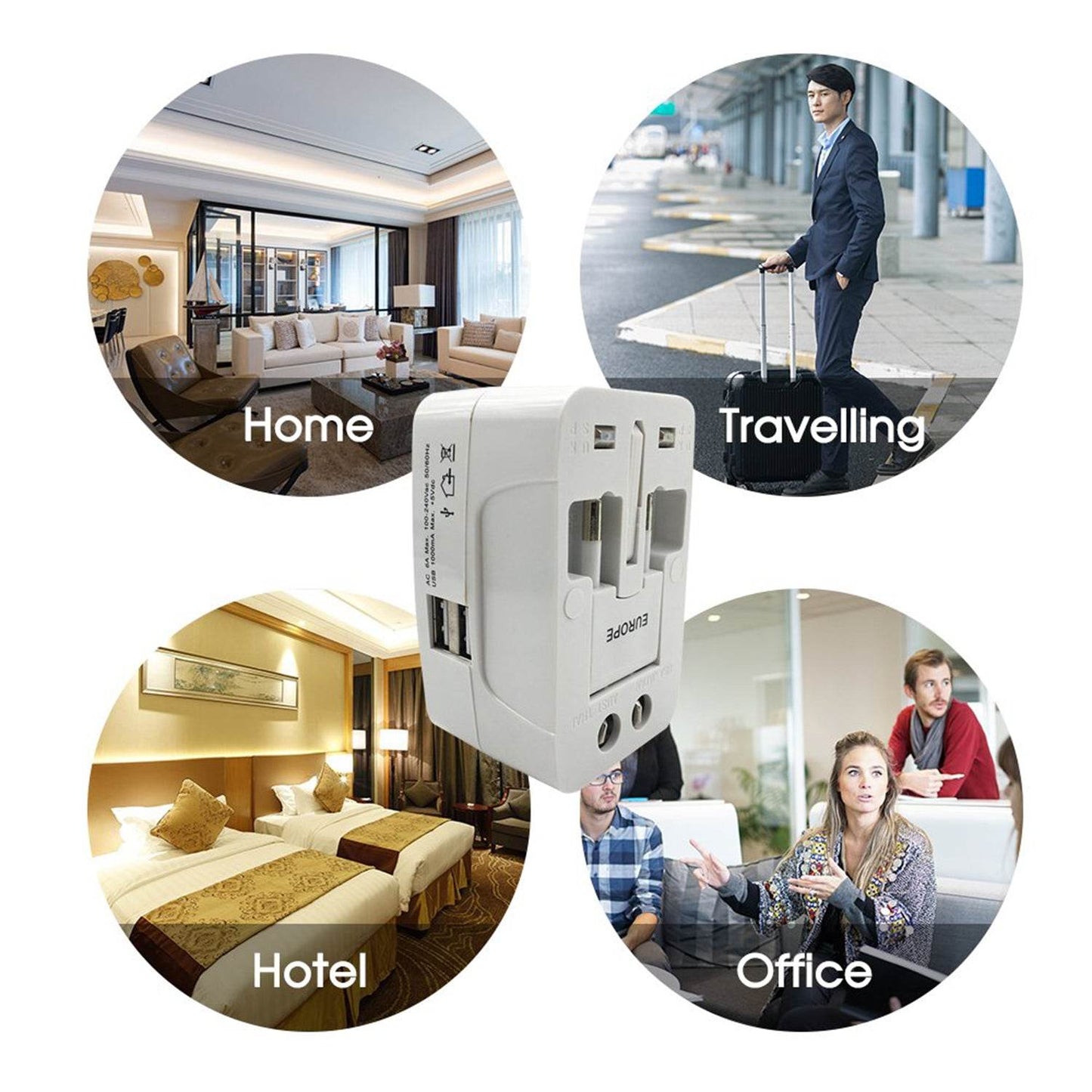 12671 All-in-one Universal Worldwide Travelling Ac Adaptor Plug (Au  Uk  Us  Eu) International Power Charger Electric Usb Power Plug Socket Adapter Converter (1 Pc) - Best Deals at BeSh Deals®