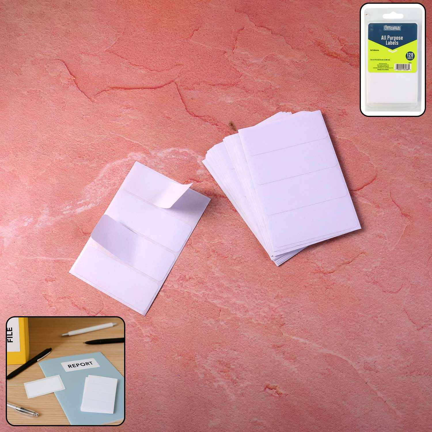 Premium All Purpose Adhesive White Labels (128 Labels)