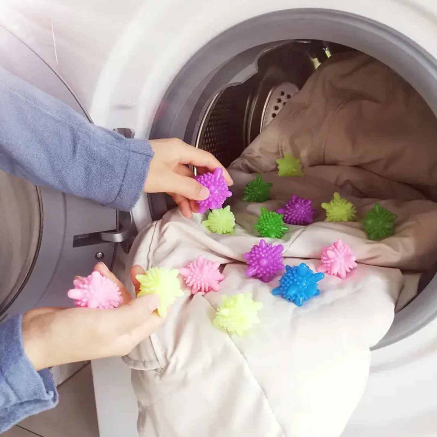 8737 Soft Star Washing Machine Laundry Dryer Balls Laundry Ball For Household Cleaning Washing Machine Clothes Softener (10 Pcs  Multi Color)