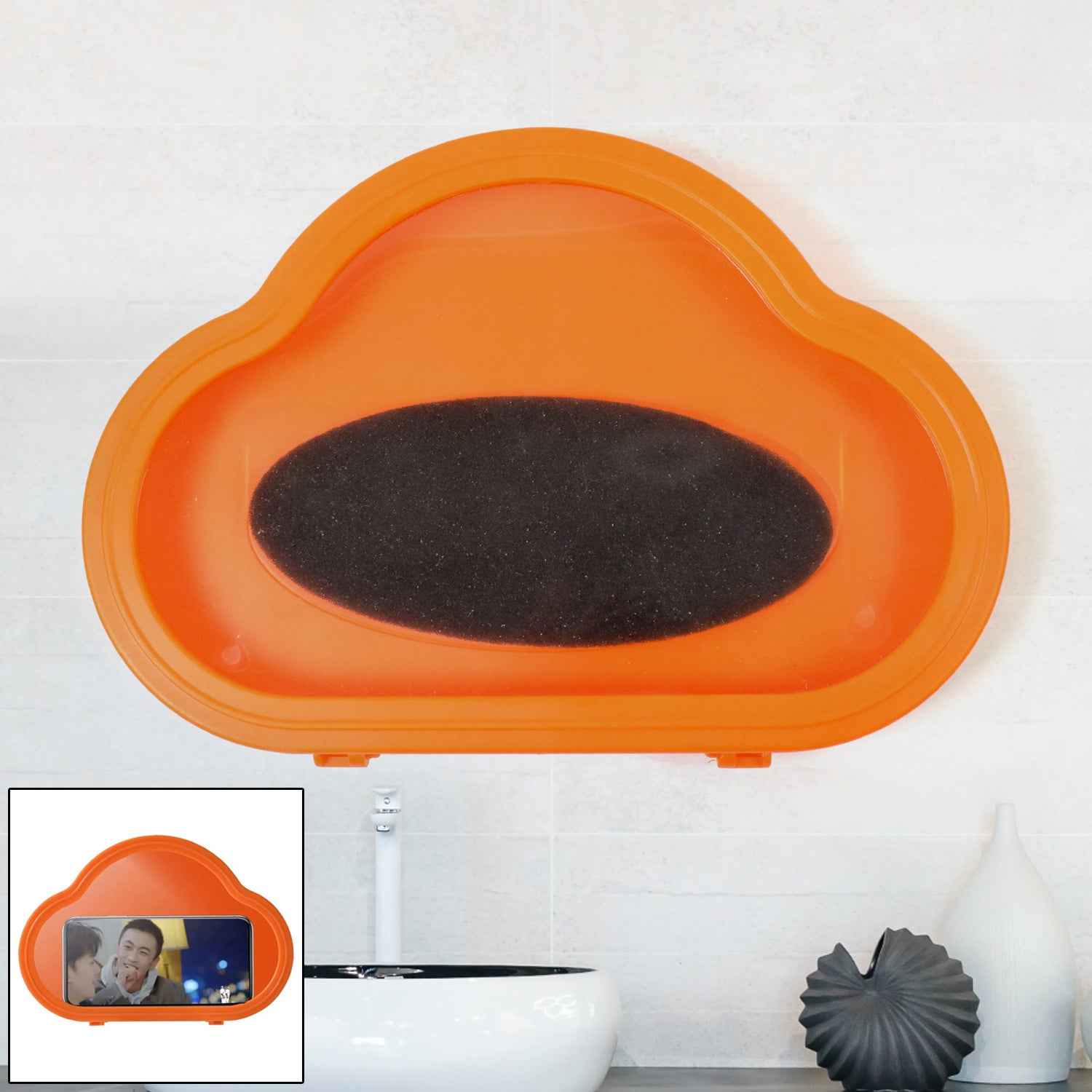 Smartphone  Mobile Stand Waterproof Case Smartphone Stand Case (1 Pc Orange)