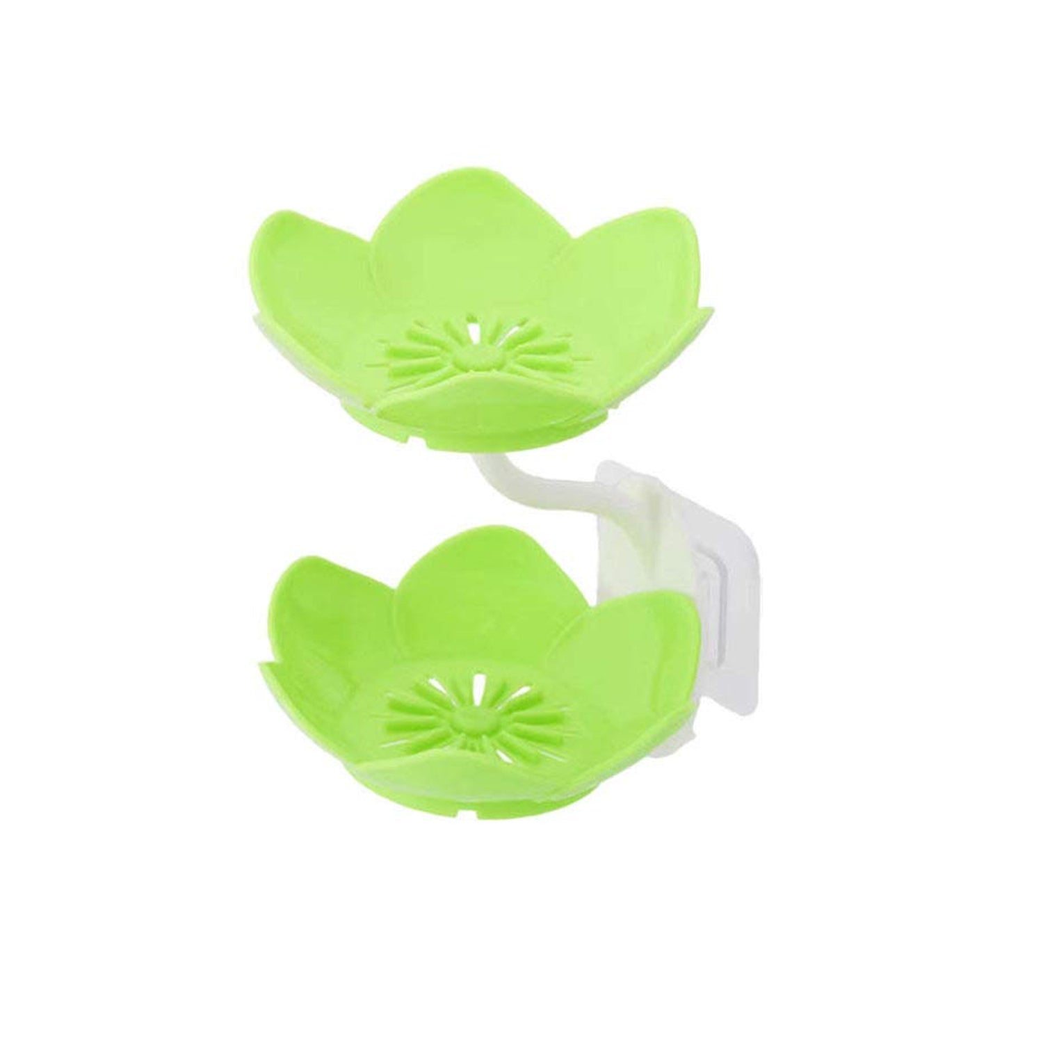 7963 Dabble Layer Flower Self Draining Soap Dish Holder Bathroom Shower Soap Holder Dish Storage Plate Tray For Bathroom Kitchen Bathtub