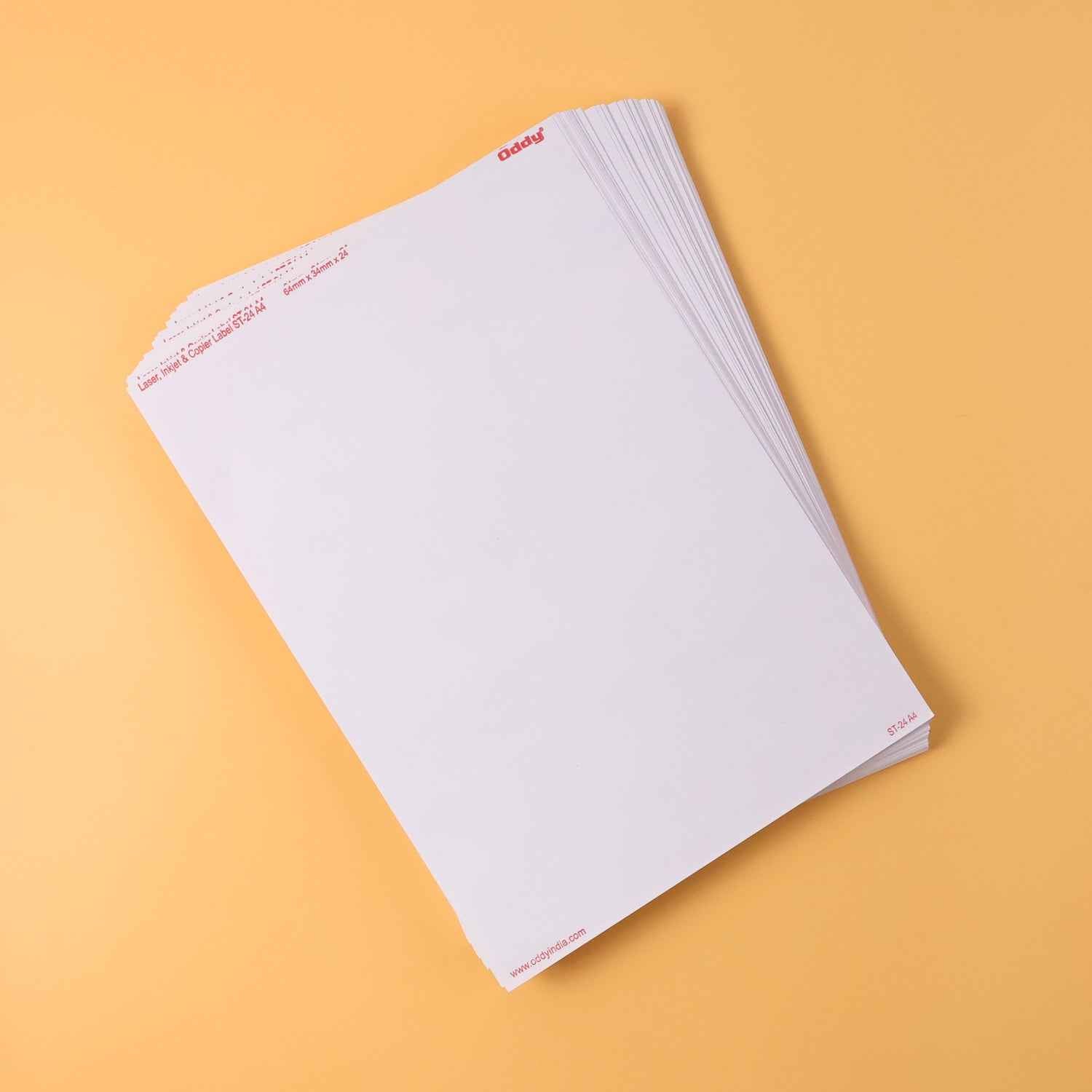 Oddy Self-adhesive Labels  A4 Sheets 24-up Per Sheet (100 Sheets 2400 Labels)