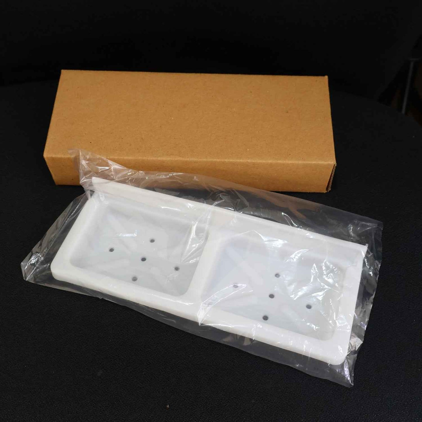 Wall Mounted Double Compartment Soap  Sponge Holder (1 Pc)