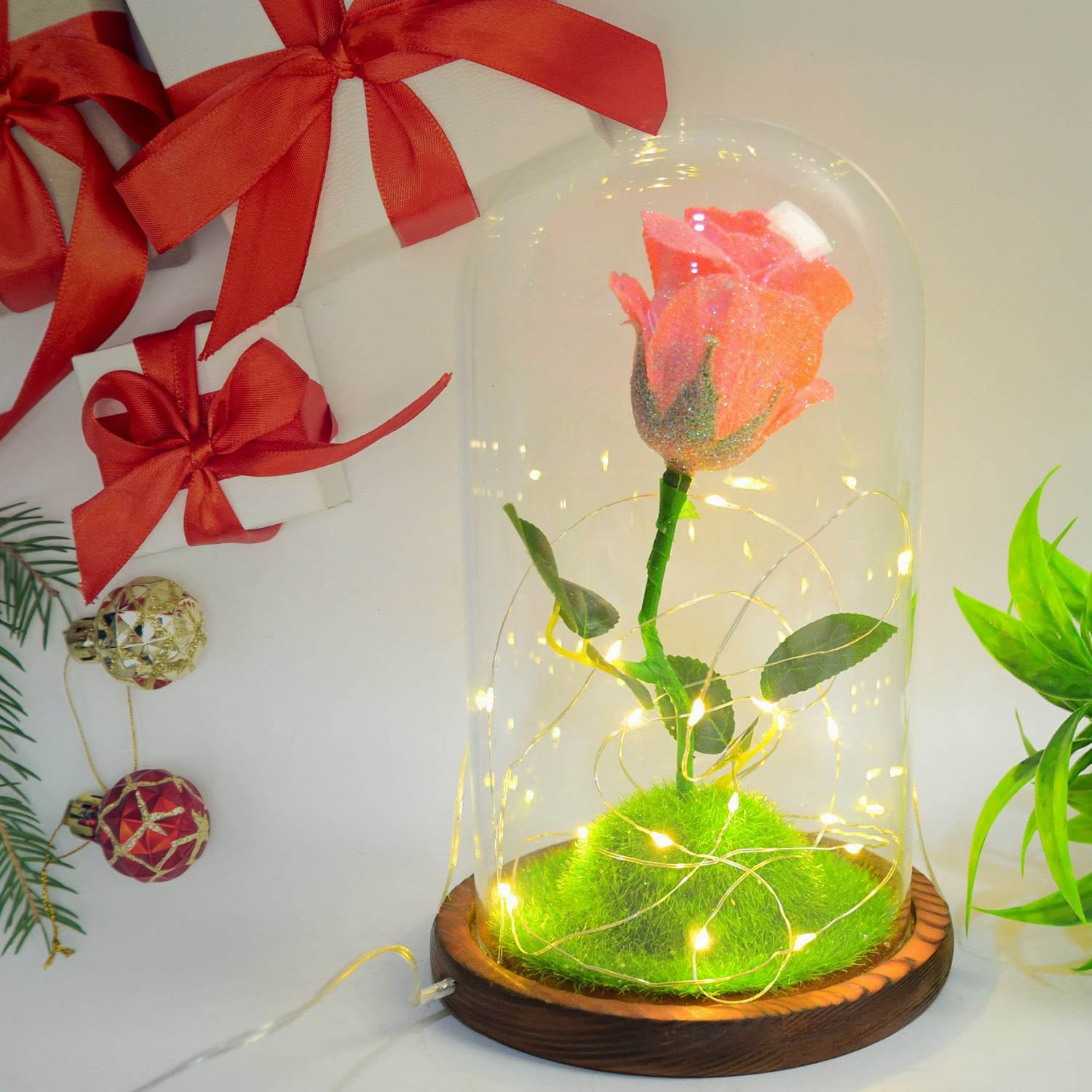 Glass Flower With Led Light Great Gift (1 Set) - by BeSh Deals® - Best Deals at BeSh Deals®