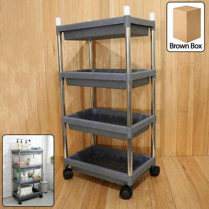 4-layer Rolling Storage Cart With Wheels Set